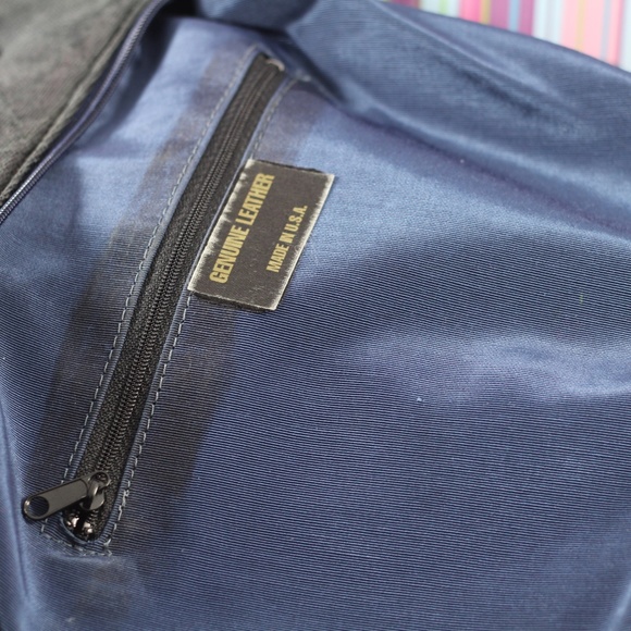 Vintage Leather Purse Dark Navy Lucite and Leather Strap - Picture 14 of 16